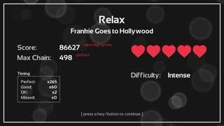 Melody's Escape to, "Relax", by Frankie Goes to Hollywood.