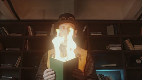 magician with firebook #magic #magician #fire #book