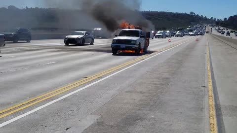 Burning Truck on I-5