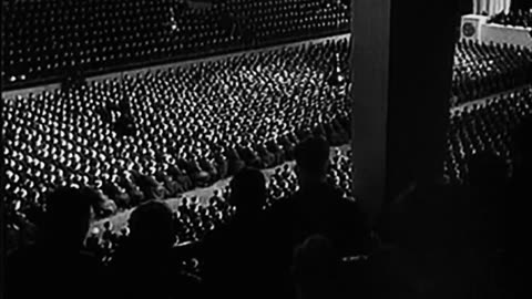 Adolf Hitler speaks to the officers in the Berlin Sports Palace, 1943.
