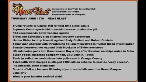 Thursday June 13, 2024. News Blast.