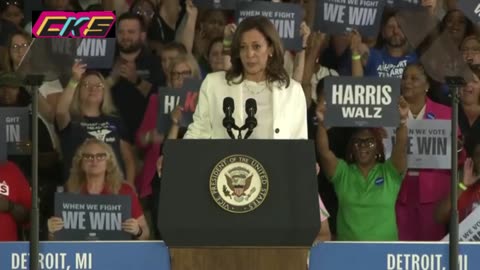 Moment Kamala Harris handles group of protestors at Michigan