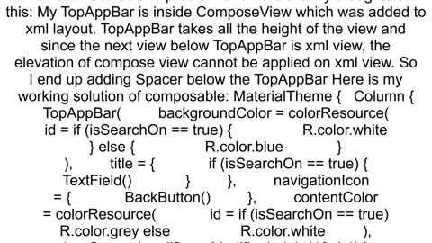 Jetpack Compose TopAppBar bottom line