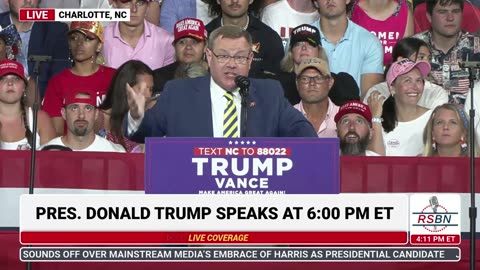 FULL SPEECH: Tim Moore Speaks at Trump Rally in Charlotte, NC - 7/24/24