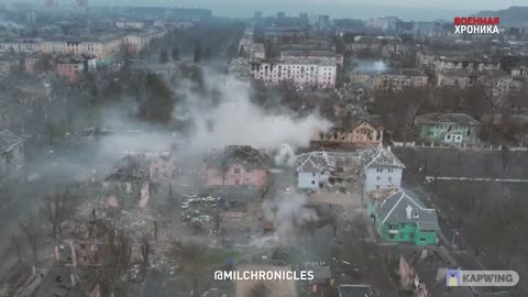 Footage from a copter from Mariupol