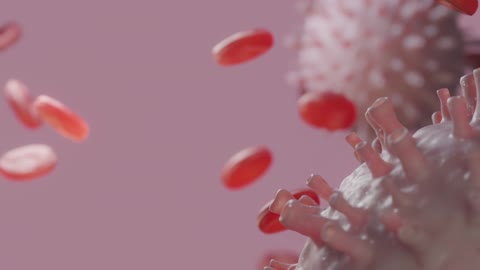 How virus-infected body cells 3d animation