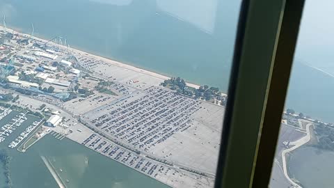 B25 WW2 Bomber flight over Lake Erie