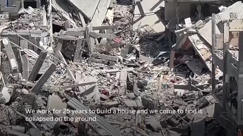 Jabaliya refugee camp is one of the most devastated areas of northern Gaza.mp4