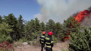 Firefighters combat wildfires along Croatian coast