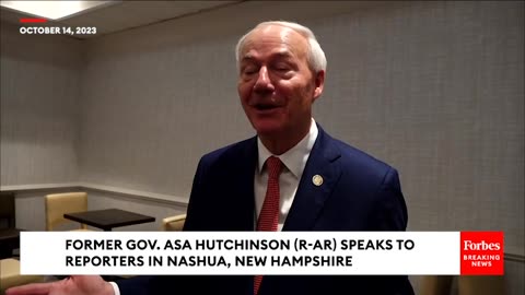 Asa Hutchinson Asked For Responds To DeSantis's Call Not To Allow Gaza Refugees Into U.S.