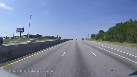 Red Mustang Crash on I-85 in South Carolina