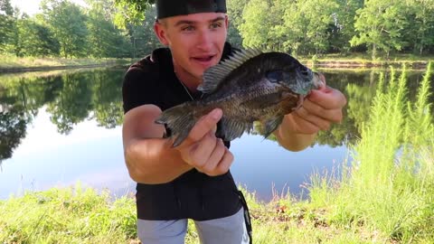 Fishing With GIANT Live bait WORMS (WALMART