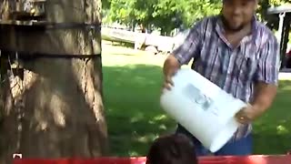 Dad Wakes Up Daughters With Ice Cold Bucket Of Water