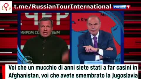 Bruno Vespa intervista il giornalista russo Vladimir Soloviev