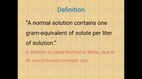 What is Normal solution in chemistry | Molar vs Normal solution