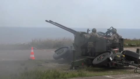 Turkish Army's Oerlikon GDF-003 and Bofors L/70 anti-aircraft gunnery training exercise.