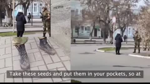 UKRAINE WOMAN CONFRONTS RUSSIAN SOLDIER YOU WON'T BELIEVE WHAT HAPPENS SHOCKING BRAVE!