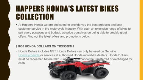 Authorised Honda Motorcycles Dealers in Canterbury, NZ