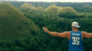 Guy gets crazy by the Chocolate hills in Bohol