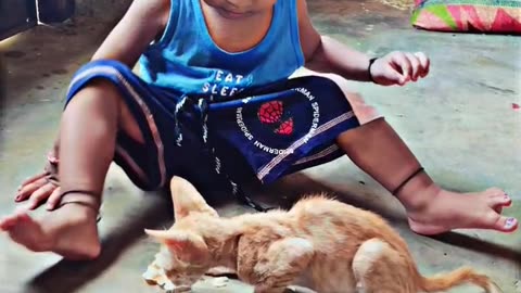 Beby boy injoy with cate (billi)
