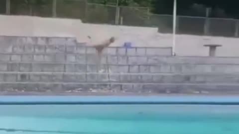 man miscalculates the jump and ends up getting hurt