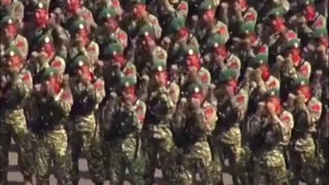 cheers of the compact green beret of the Indonesian Army