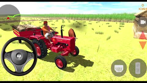 New Game Indian Tractor Driving 3d - Red Mahindra Truck Heavy Driving - Offroad Indian Tractor game🚜