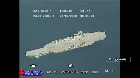 Iranian Revolutionavry Guards attack American aircraft carrier