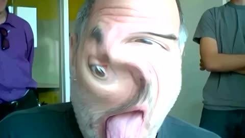 Steve Jobs testing the new Apple Photo Booth filters, (2005)