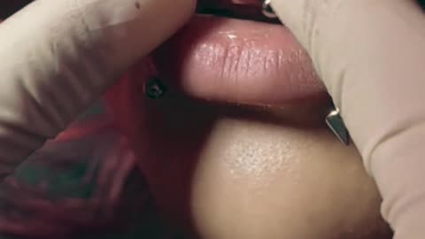 Horizontal Lip Piercing