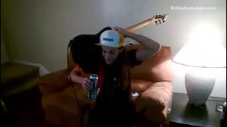 Drunk guy plays guitar and beer