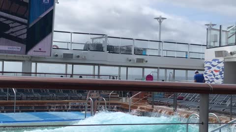 Rough Seas Create Wave Pool on Cruise Ship