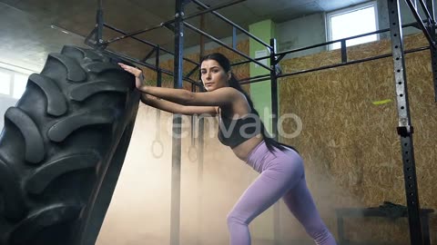 Strong Young Woman Holding