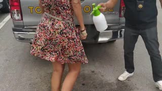 Disinfecting Tourists During Evacuation