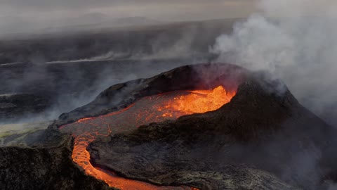 Volcano Erupting from Mountain I Lava Magma I Nature Stock Footage