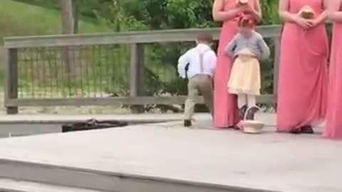 Funny Kids bring laughter at a wedding