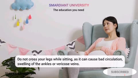 Proper sitting postures during pregnancy to avoid aches, swelling and pains.