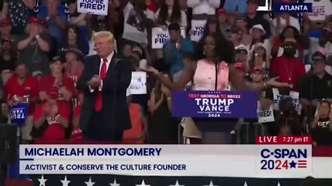 Trump brings activist up on stage during speech at Georgia State