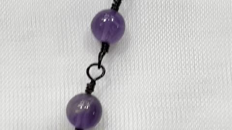 Handmade Unique 13”~16” Adjustable Necklace with Amethyst and Crystals