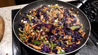 Cooking w/Sherrie: Fried cabbage (red & purple) tutorial. Also see Chicken w/red cabbage recipe
