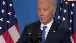 Biden suddenly stops in mid sentence and asks "what are you doing?"