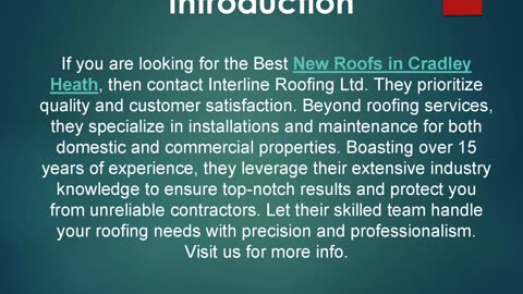 Best New Roofs in Cradley Heath