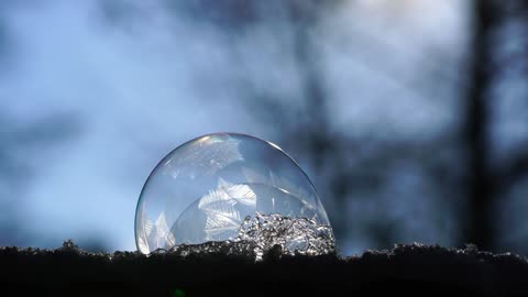 Soap Bubble Freezer Crystal Formation Crystals