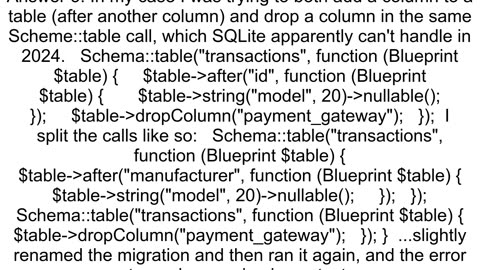 Laravel table has no column named
