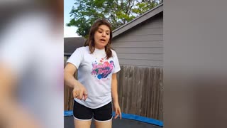 Mom Destroys Trampoline While Performing Tricks