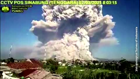 Timelapse shows multiple eruptions of Indonesia's volcano