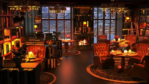 Cozy Winter Coffee Shop Ambience + Relaxing Jazz Music for Reading Books and Sleep
