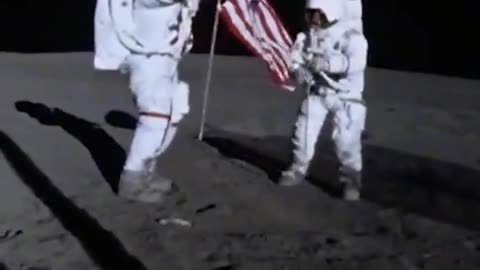 Us flag on moon Nasa is great #viral