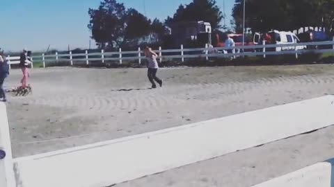 Horse Goes Crazy, Knocks Out A Woman