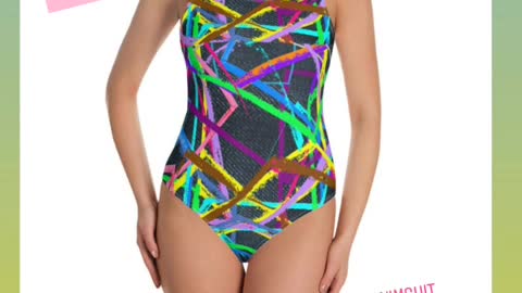 Jean fabric print One Piece Swimsuit